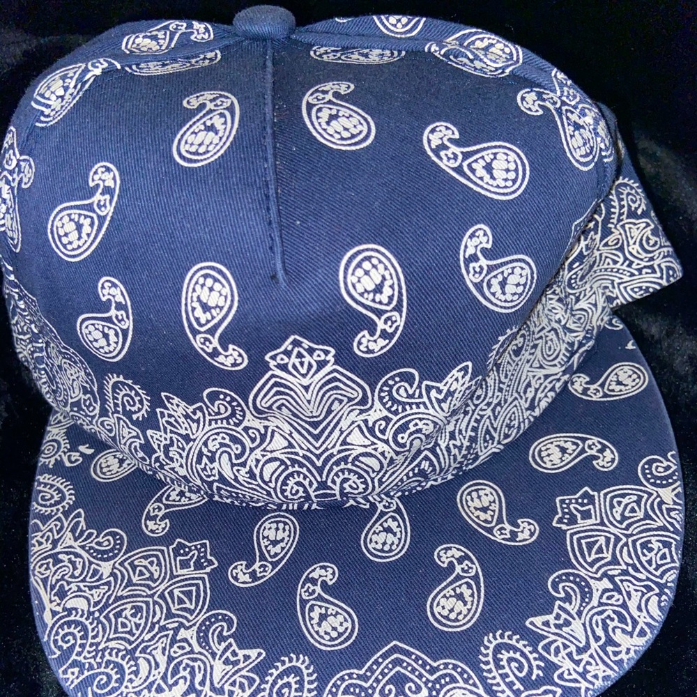 Blue paisley hat